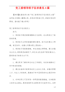 党工委领导班子征求意见4篇