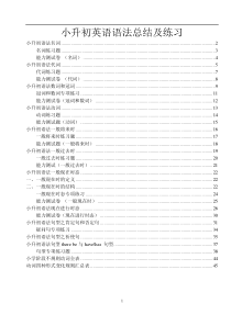 全面小升初英语语法点总结及练习