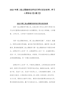 2023年第二批主题教育先学先行研讨发言材料、学习心得体会【2篇文】