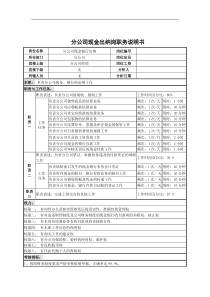 分公司现金出纳岗职务说明书