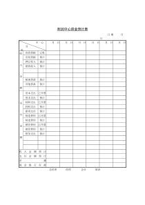 利润中心-资金预计表