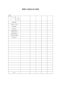 利润中心资金支出计划表