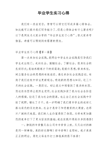 毕业学生实习心得