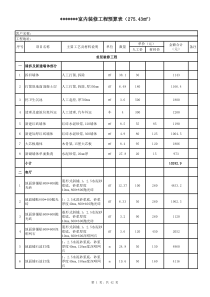 别墅装修预算表