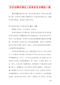 区在巡察反馈会上的表态发言精选5篇