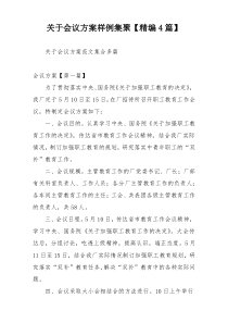 关于会议方案样例集聚【精编4篇】