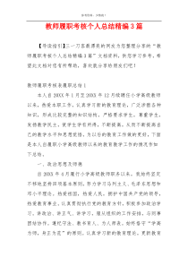 教师履职考核个人总结精编3篇