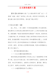 公文报告通用5篇