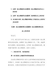 2023在第一批主题教育总结暨第二批主题教育动员会上的讲话范文2篇