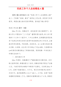 民政工作个人总结精选4篇