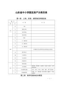 山东省中小学固定资产分类目录