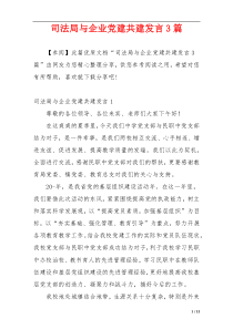 司法局与企业党建共建发言3篇