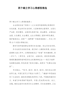 两个确立学习心得感悟推选