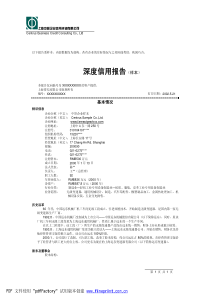 深度信用报告（样本）