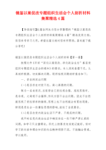 镜鉴以案促改专题组织生活会个人剖析材料集聚精选4篇