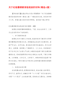 关于纪检整顿教育检视剖析材料（精选4篇）