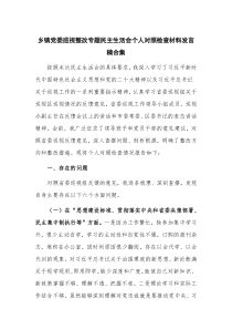 乡镇党委巡视整改专题民主生活会个人对照检查材料发言稿合集