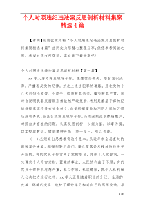 个人对照违纪违法案反思剖析材料集聚精选4篇