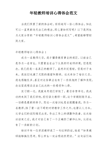 年轻教师培训心得体会范文