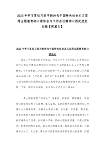 2023年学习贯切习近平新时代中国特色社会主义思想主题教育的心得体会与工作会议精神心得交流发言稿