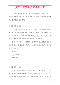 关于公司晋升员工通告3篇