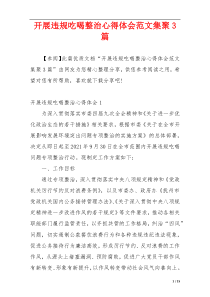 开展违规吃喝整治心得体会范文集聚3篇