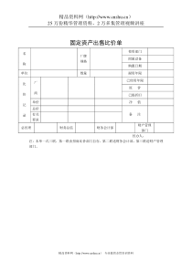 某公司固定资产出售比价单