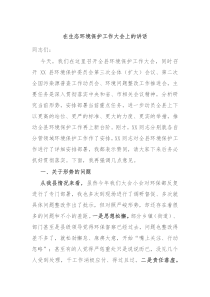 (领导讲话)在生态环境保护工作大会上的讲话