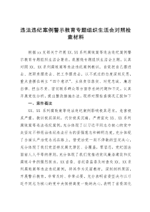 违法违纪案例警示教育专题组织生活会对照检查材料