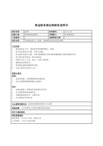 某投资集团资金财务部出纳职务说明书