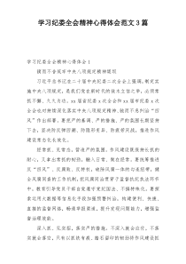 学习纪委全会精神心得体会范文3篇