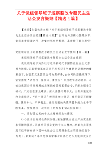 关于党组领导班子巡察整改专题民主生活会发言提纲【精选4篇】