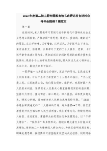 2023年度第二批主题专题教育读书班研讨发言材料心得体会提纲3篇范文