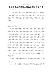 继续教育学习培训心得体会范文精编5篇