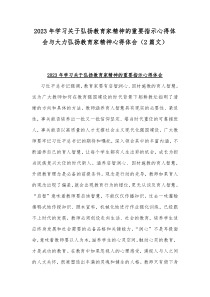 2023年大力弘扬教育家精神心得体会（2篇文）