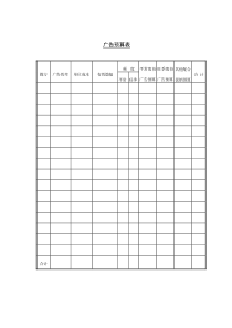 广告预算表（DOC 1页）