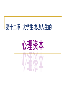 第十章大学生成功人生的心理资本