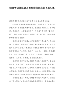 综合考核推进会上的经验交流发言3篇汇集