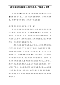 教育整顿检视整治学习体会【推荐4篇】