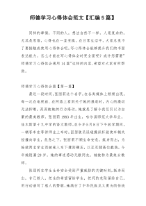 师德学习心得体会范文【汇编5篇】