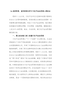 Xx县委常委宣传部部长学习习近平法治思想心得体会