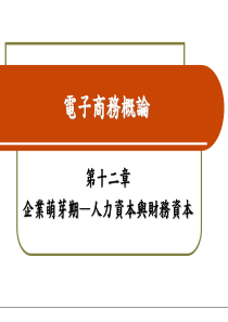 第十二章企业萌芽期—人力资本与财务资本