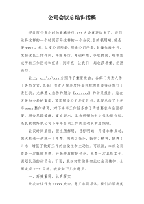 公司会议总结讲话稿