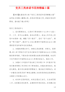 党员三亮承诺书范例精编3篇