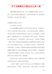 关于巡察整改专题会议记录3篇