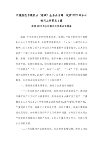 以案促改专题民主（组织）生活会方案、政府2022年乡村振兴工作要点2篇