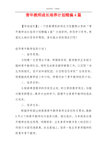 青年教师成长培养计划精编4篇