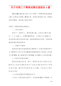 关于对照三个聚焦巡察自查报告4篇