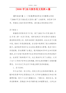 [5000字]实习报告范文范例4篇