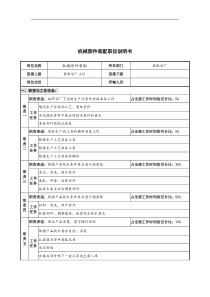 华北光学仪器公司装配分厂机械部件装配职位说明书